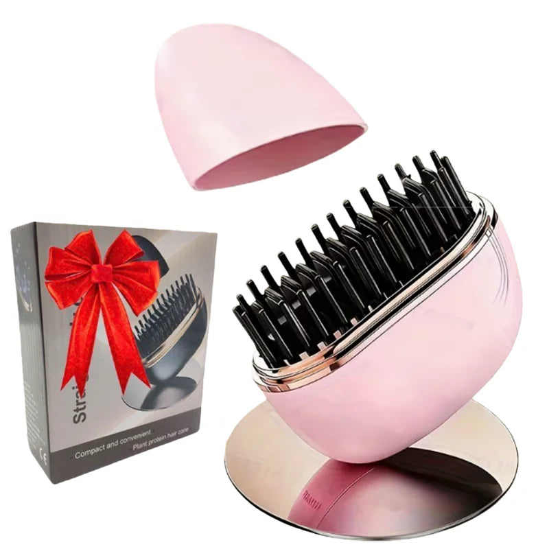 Clevro Cordless Hair Straightener Brush - Wireless Rechargeable Hot Comb